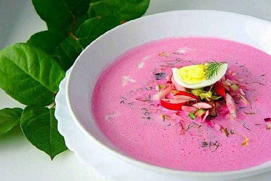«Холодный летний суп со свеклой и кефиром (диетический вариант)»